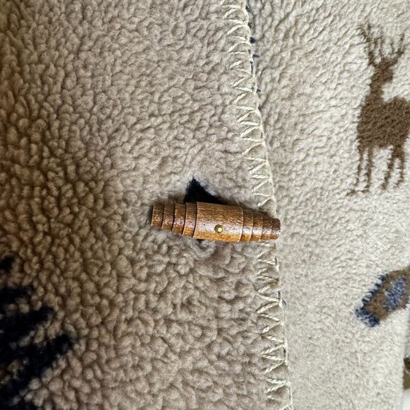 Vintage Denali Hooded Fleece Reversible Jacket, Deer Print, Toggle Closure, 2XL - Picture 5 of 7